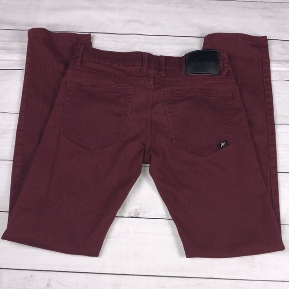 A’eropostale Burgundy Slim Straight Pants Sz 30/32 - Picture 2 of 12